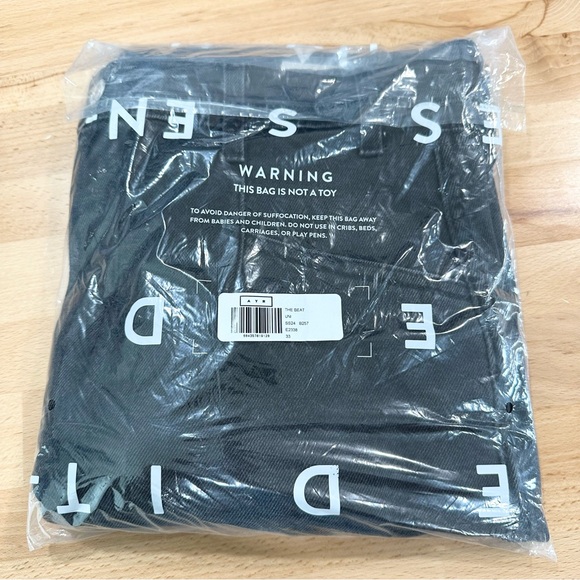 AYR The Beat Barrel Leg Jeans Uni Black Ankle Crop Denim Trouser Cut NEW 33 - Picture 10 of 10